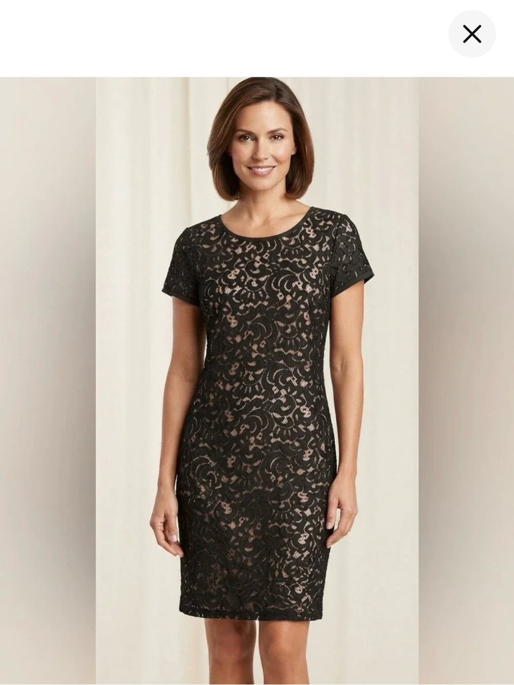 LOFT Black Lace Tie-Back Shift Dress Mini size 10 Large